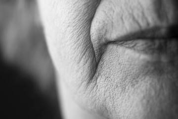 lips of an old woman