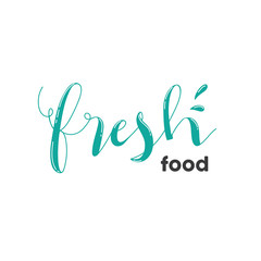 Organic shop logo,fresh food logo,green logo design with hand draw font.