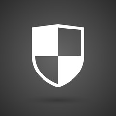  a shield    white icon on a dark  background