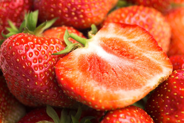 background of ripe strawberries