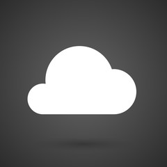 a cloud     white icon on a dark  background