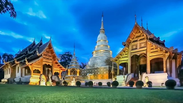 Wat Phra Singh temple in Chiang Mai Province ,Thailand,
