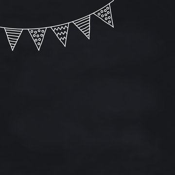 chalkboard with hand drawn bunting