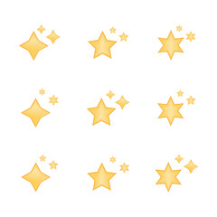 Set of star icon vector isolated on white background. Emoji vector. Bright  smile icon set. Emoticon icon web.