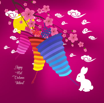 Mid Autumn Lantern Festival background. Chinese new year