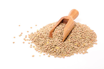 lentils isolated on white