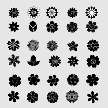 Flower vector black and white