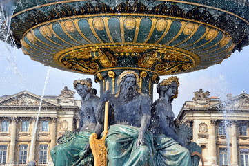 Paris - Brunnen der Meere auf dem Place de la Concorde