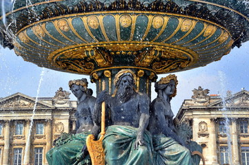 Paris - Brunnen der Meere auf dem Place de la Concorde