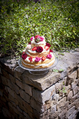 Wedding cake in the garden