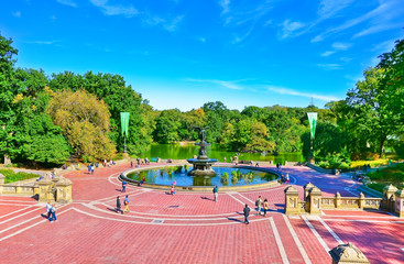 Fototapeta premium View of the Bethesda Fountain in the Central Park, New York