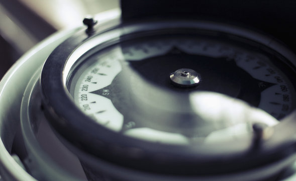Close-up of compass