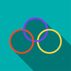 Magic rings icon in flat style