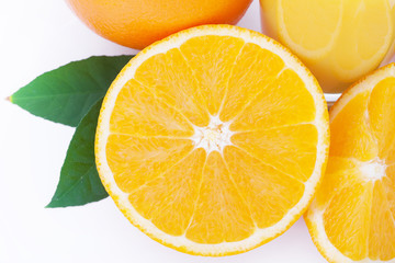 Orange fruit isolated on white background. Clipping Path