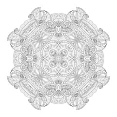 Vector Beautiful Deco Monochrome Contour Square