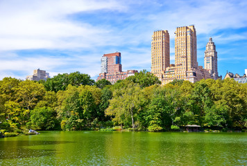 View of Central Park in autumn in New York City.