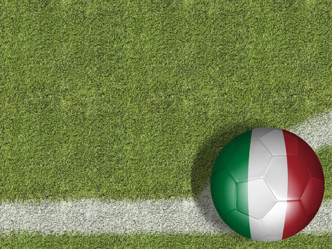 Italy Ball in a Soccer Field