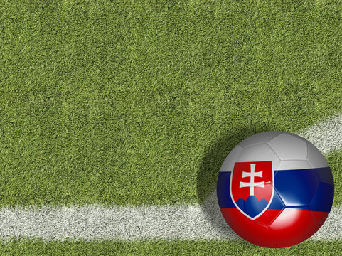 Slovakia Ball in a Soccer Field