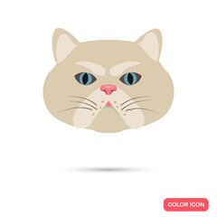 Cat muzzle color flat icon