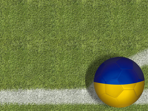 Ukraine Ball in a Soccer Field