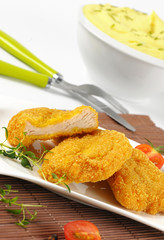 plate of turkey nuggets