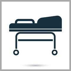 Transportation bed icon on the background