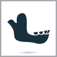 Human jaw icon on the background