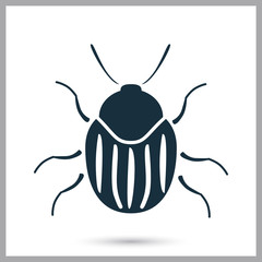 Colorado potato beetle icon on the background