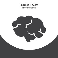 Human brain icon on the background