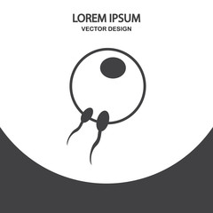 Female fertilization icon on the background