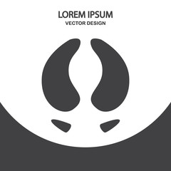 Hoof print icon on the background