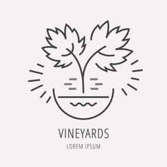 Vector Simple Logo Template Plant Grapes
