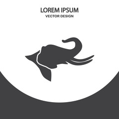 Elephant icon on the background