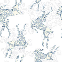 Deer seamless pattern