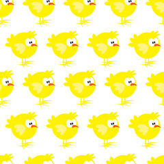 Seamless pattern with chicken on white background.
