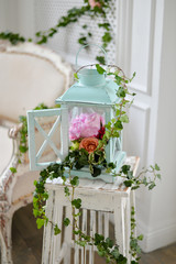  lamp decorating with flowers