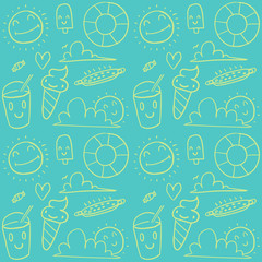 Summer doodle pattern