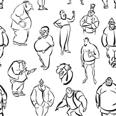 Seamless Fat Men Wall Art Pattern