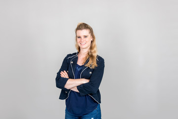 Confident woman with look into the camera