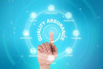 Fototapeta premium QUALITY ASSURANCE TECHNOLOGY COMMUNICATION TOUCHSCREEN FUTURISTI