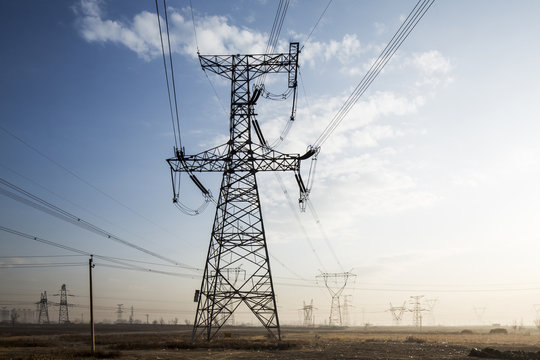 Electrical Lines from Coal-Fired Power Plant, Datong, China