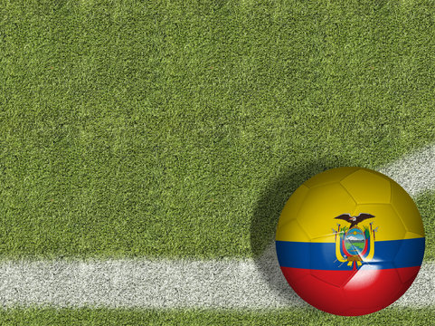 Ecuador Ball in a Soccer Field
