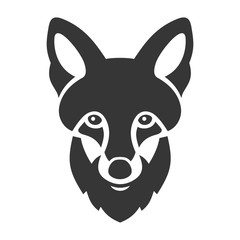 Fox Head Ligi Icon on White Background. Vector