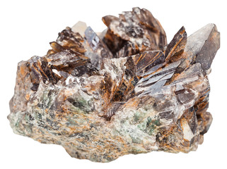 axinite crystals isolated on white