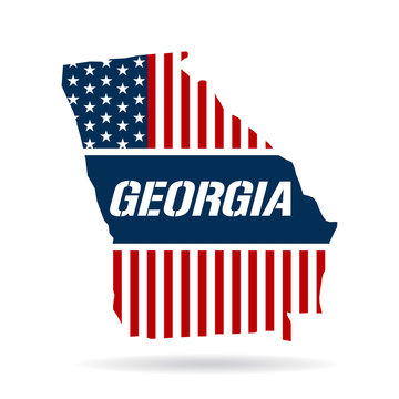 Georgia patriotic map. Vector graphic design illustration