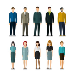 Fototapeta premium Icons of businessmen and businesswomen