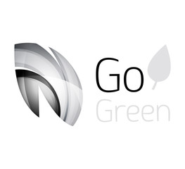 Abstract eco leag logo design made of color pieces - various geometric shapes