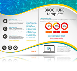 Modern style blank brochure cover template design. Well organized and grouped.