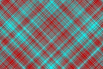 Illustration with cyan and red checkered diagonal lines