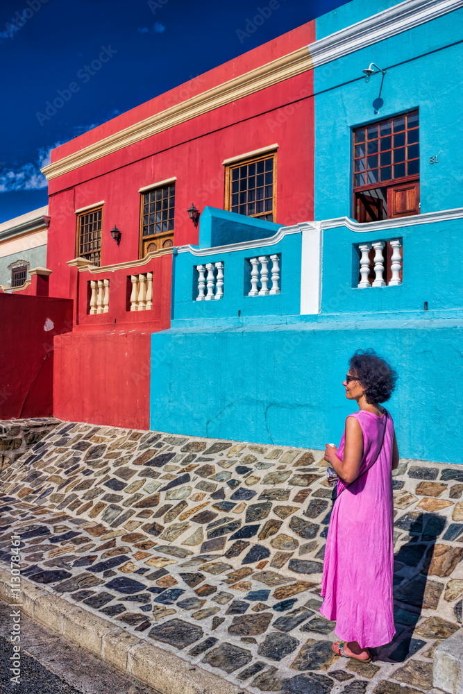 Poster Frau in Kapstadt, Bo-Kaap